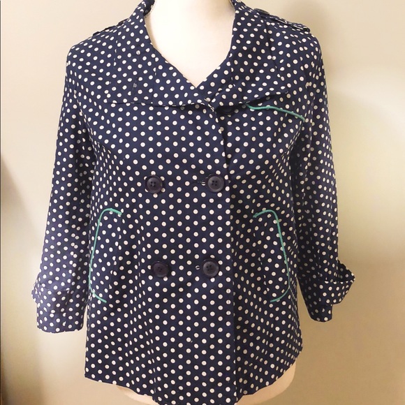 Annabella Jackets & Blazers - NWT Francesca’s Navy Dot Jacket